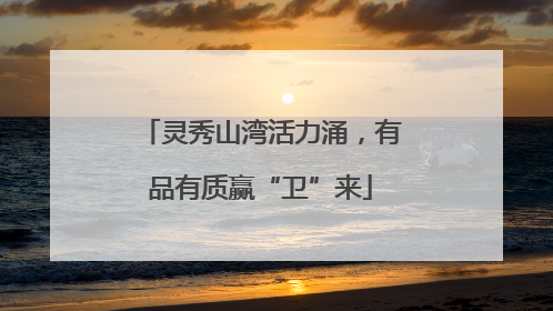 灵秀山湾活力涌，有品有质赢“卫”来